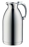 alfi Thermoskanne Hotello, doppelwandiger Edelstahl poliert 1,5l, geignet für Hotel und Gastronomie, Isolierkanne 0557.000.150 hält 8 Stunden hieß, Kaffeekanne oder Teekanne für 11 T