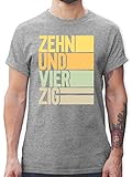 Geburtstagsgeschenk Geburtstag - Zehnundvierzig - 50ter Geburtstag - XL - Grau meliert - Geburtstagszahl - L190 - Tshirt Herren und Männer T-S