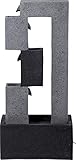 dobar Großer Design Gartenbrunnen mit Pumpe und LED´s, XL-Brunnen mit 3 Stufen aus Kunststein Gartenbrunnen, Grau, 40,5 x 21,5 x 90,5