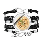 Chinesische Platte Noodle leckere Lebensmittelgewohnheiten Armband Liebe Schmuck Leder Armb