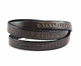 Lederarmband mit Gravur für Herren. Dreifach gewickelt mit Magnetverschluss, gravierbar. Personalisierbar durch Wunschtext Innen- oder Außenseite. Das individuelle Geschenk! Beispiel in Dunkelg
