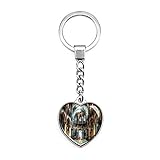 Schlüsselanhänger, Motiv: UK England Canterbury Kathedrale, doppelseitig, herzförmig, Kristall, Reise-Souvenir, M