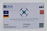 Roboterwerk Drohnenführerschein nach LBA-Vorgaben - EU-Kompetenznachweis A1/A3 und A2, mit QR-Code + Landesfahne und Adressdaten hinten, Scheckkartengröße, hochwertige Plastikkarte mit 600dp