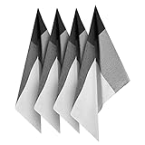 Loco Bird 4er Set Geschirrtücher aus 100% Baumwolle - 50x70cm grau kariert - Hochwertiges Handtuch für die Küche - Premium Küchenhandtücher - Geschirrhandtücher zum Abtrock