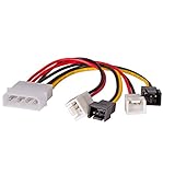 AKYGA AK-CA-34 Molex Stecker auf 2X 3 pin 12V / 2X 3 pin 5V Adapter Stromkab