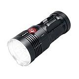 12000 Lumen wiederaufladbare Taschenlampe - Lzonunl Super Bright 18 LED mit 3 Beleuchtungsmodus, IP 65 wasserdicht, 50000 Stunden Lebensdauer Taschenlampe für Outdoor-Camping Wandern N