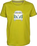 Elkline Unisex Kinder Teeins mit VW Bulli Aufdruck T-Shirt, Citronelle, 128-134