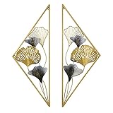 Wanddekoration Wandschmuck EIN Paar Ginkgoblätter Hausdekorationen Wohnzimmer Wohnzimmer (Color : Gold, Size : 90 * 34CM)