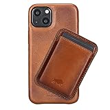 Solo Pelle Lederhülle für das iPhone 13 in 6.1 Zoll Princeton Case Leder Hülle Ledertasche Backcover aus echtem Leder (Cognac Braun + Geldbörse)