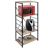 BAKAJI Mikrowellenregal und Haushaltsgeräte für die Küche, Gestell aus Metall mit 4 Einlegeböden aus MDF-Holz, modernes Design, Größe 60 x 40 x 123