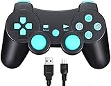 TPFOON Wireless Controller Kompatibel mit PS3, Bluetooth Dual Vibration 6-Axis Gamepad Joystick Remote mit Ladekabel für Playstation 3