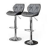 Barhocker Küchenhocker Bistrohocker Shirley 2er Set Küche Esszimmer Barmöbel (Grau)