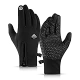 Handschuhe für den Winter, Herren, Damen, Thermo-Handschuhe für Motorrad, Radfahren, Fitnessstudio, Geschenke für Männer, Frauen, unsichtbar, Weihnachten, Jugendliche, Vater, Schwarz , M