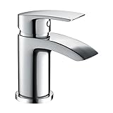 Waschtischarmatur Wasserhahn Bad Waschbeckenarmatur Einhebelmischer Waschtischbatterie Badarmatur Armatur für Bad Chrom W