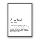 Zertify Definitions Poster: Alkohol | DinA4 (21 x 29.7 cm) | Poster mit Worterklärung wie im Duden für Deine Wanddeko | Ohne R