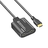 HDMI Switch 4K 60Hz with 60cm Fixed HDMI Cable, bidirektionaler PORTTA HDMI Splitter 1 in 2 Ausgang, HDMI umschalter 2 in 1 Ausgang, HDMI 2.0 Umschalter Unterstützung HDCP 2.2 HDR10 3D für Xbox PS4