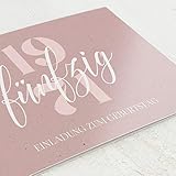 sendmoments Einladungskarten Geburtstag, Rosa Rustikal, 50. Geburtstag 5er Klappkarten-Set C6, personalisiert mit eigenem Text, wahlweise mit eigenen Bildern und optional mit passenden Umschläg