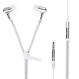 Deet In-Ear-Kopfhörer mit Mikrofon, aus Aluminium, mit geflochtenem Stoff, Weiß