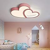 Modern Deckenleuchte LED Dimmbar Lampe Kreatives Design Cartoon Kronleuchter Herz Universum Schmetterling Deckenlampe Kinderzimmer Schlafzimmer Wohnzimmer Deckenbeleuchtung Innenbeleuchtung,A Pink