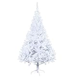 EINFEBEN 150CM Weihnachtsbaum, künstlich Christbaum, Schwer Entflammbar PVC Tannenbaum mit 350 Spitzen Weihnachtsdeko Weiß