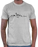 HARIZ Herren T-Shirt Mountainbike Fahrrad Berge Mountain Plus Geschenkkarten Hell Grau S