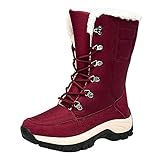 Pummb Schneestiefel Damen Winter Warm Gefüttert Outdoor Sneaker Sportschuhe Wasserdicht Trekkingstiefel Wanderstiefel Trekkingschuhe Wanderhalbschuhe Winterschuhe Walking