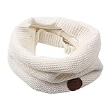 XIAOHAWANG Baby Schal Winter Strickschal Jungen Dick Warm Schlauchschal Mädchen Loop Schal Kinder Rundschal für 1-6Jahren (Weiß)
