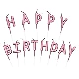 Alles Gute zum Geburtstag Kerzen,1 Satz Happy Birthday Kerze,Tortendeko Kuchen Topper für Geburtstag,Deko Geburtstagskerzen für Geburtstag Party Feier Lieferungen( Roségold)