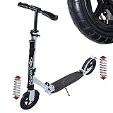 Hepros Air Fully Scooter 205mm Luftbereifung Cityroller Erwachsene Weiß Hybrid Keramik Radlager Farbe Carb