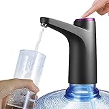 Wasserflasche Pumpe - Wiederaufladbarer USB Trinkwasserschalter,Zuhause Küche Büro Tragbare Elektrische Wasserspender Wasserflasche für Universal Gallone Flasche Trinkwasserpumpe(Schwarz)