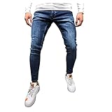 MEIYIKELO Hose Jungen, Jeans Herren Slim fit Stretch Jeans Regular Fit Straight Leg Denim Modern Männer Jungen Hose Cut Basic Washed Herren Skinny Jeans Herren Jeans M