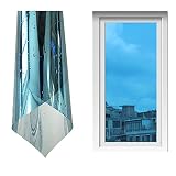 Kytpyi Spiegelfolie Fenster Sichtschutz, Spiegelfolie Selbstklebend, UV Fensterfolie Sonnenschutz Silberne Spiegelglasfolie Anti-UV-Wärmekontrolle für Zuhause Büro (Blauer Splitter, 40x200cm)