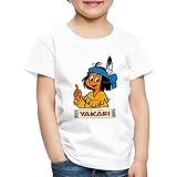 Spreadshirt Yakari Kinder Premium T-Shirt, 110-116, Weiß