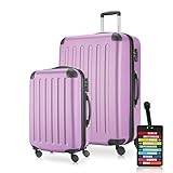 HAUPTSTADTKOFFER - Spree - Koffer-Set (1 x Handgepäck + 1 x Großer Hartschalenkoffer Rollkoffer 75 cm, 119 Liter) + Kofferanhänger, erweiterbarer Reisekoffer, 4 Rollen, TSA, F