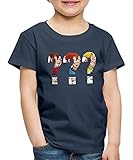 Spreadshirt Die DREI Fragezeichen Kids Silhouetten Kinder Premium T-Shirt, 134-140, Navy
