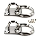Flomore M8 Augplatte Edelstahl Haken Wandmontage Haken Mit Ring Packung mit 2 (Schrauben enthalten)