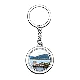 Norwegen Alesund Schlüsselanhänger Schlüsselanhänger Souvenir Spin Kristall Metall Edelstahl Kette Stadt Reise Geschenk