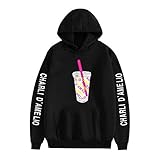 Huacaiyu Charli D'Amelio Hoodie Unisex Hip Hop Sweatshirt Baumwollmischung Kapuzenpullove Für Damen Herren XXS-4XL (Schwarz, S)