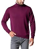 Walbusch Herren Merino Mix Rollkragen Pullover einfarbig Beere 52