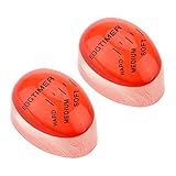 THETAG Eieruhr, 2 PCS Kochei Egg Timer Wählen Sie Die Reife Der Eier Nach Temperatur und Zeitänderungen Gekochte Eier Zum Frühstück（Rot）