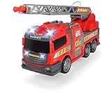 DICKIE 203308371 Toys Fire Fighter, Feuerwehrauto, Spielzeugauto, Feuerwehr, mit Wasserspritzfunktion, Leiter, Seitenpanel zum Öffnen, Licht & Sound, inkl. Batterien, 36 cm groß, ab 3 J