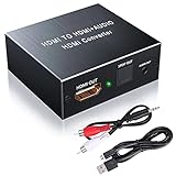 Snxiwth HDMI Audio Konverter 4K@30Hz Konverter HDMI zu HDMI + Optisches SPDIF mit 3,5-mm-Stereo-HDMI Audio-Extractor | HDMI zu SPDIF Konverter Splitter | für TV Blu-ray Play