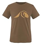 Comedy Shirts - Surfer Welle - Herren T-Shirt - Braun/Hellbraun Gr. M