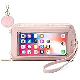 HUKTOR Damen-Geldbörse, Touchscreen, Handgelenktasche, leicht, RFID-blockierend, kleine Crossbody-T