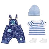 BABY born Deluxe Latzhose Spielset für 43cm Puppe - Leicht für Kleine Hände, kreatives Spiel fördert Empathie & Soziale Fähigkeiten, für Kleinkinder ab 3 Jahren - Inklusive T-Shirt, Turnschuhe &