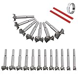 flintronic Dübelbohrer Holzbohrer 19-tlg Forstnerbohrer (10-40mm) Flat Bottom Hole Bit Set, Forstner Bohrer Cutter Bit-Set Rund Schaft Holz T