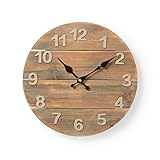 Nedis Wanduhr | Durchmesser: 300 mm | Holz | Braun B