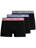 JACK & JONES Herren JACCARL Trunks 3 Pack Boxershorts, Black, M
