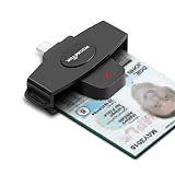 Typ C CAC Kartenleser, Rocketek DOD Militär USB C Common Access CAC Smart Card Reader, Kreditkartenleser/CAC Chip Kartenleser Kompatibel mit Android Handys, MacBook Pro, iMac, Andere Typ C Laptop