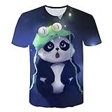 Kurzarmhemden Herren，Herrenmode 3D Panda Bedruckte T-Shirts Hemden ， Kurzarm T-Shirt Mit Rundem Hals, Lässige T-Shirts Atmungsaktive T-Shirts-XXXXL